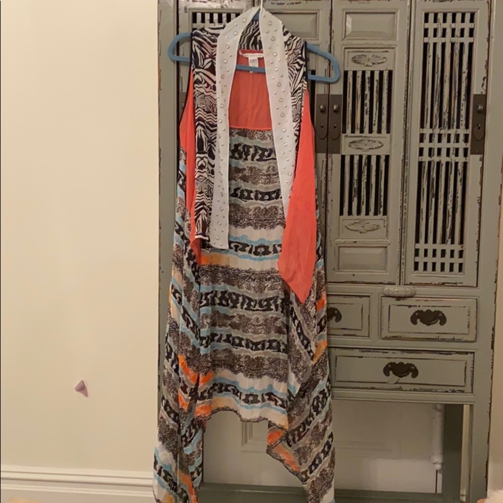 DVF Flowy Sleeveless silk Maxi vest